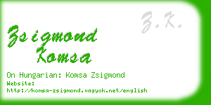 zsigmond komsa business card